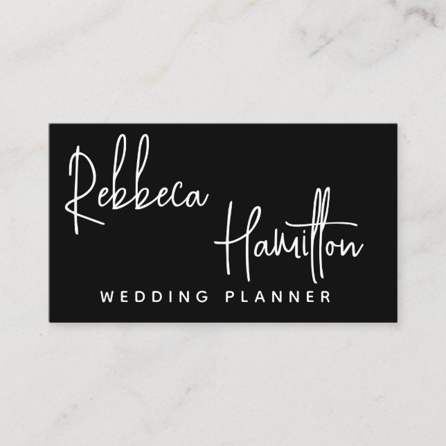 Trendy Classy elegant simple wedding planner Business Card (Front)