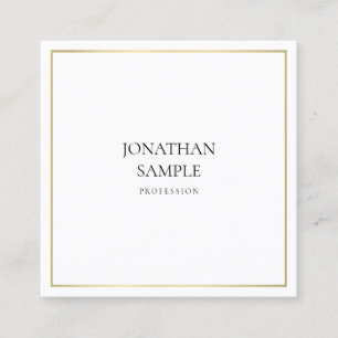 Trendy Clean Design Elegant Gold Look Professional Square Business Card