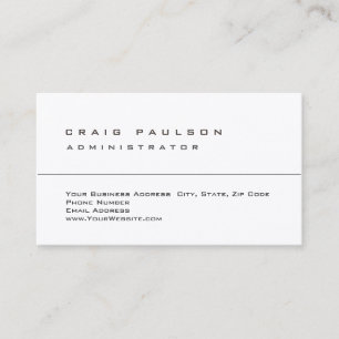 Trendy Clean Simple Stylish Plain Business Card