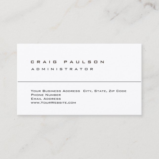 Trendy Clean Simple Stylish Plain Business Card (Front)