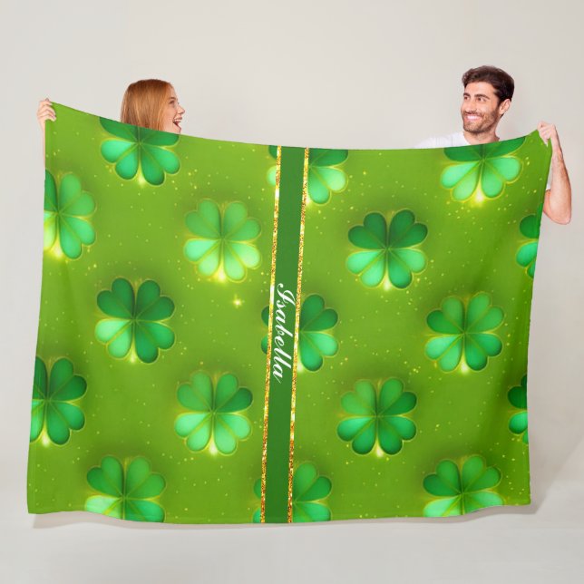 Trendy Clover 4 Lists Green Collection Fleece Blanket (In Situ)