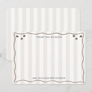 Trendy Coffee Beans Espresso Martini Bridal Shower Thank You Card