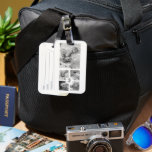 Trendy Collage Family Photo Black & White Initial Luggage Tag<br><div class="desc">Introducing our Trendy Collage Five Family Photo Black & White with Initial in Centre . This personalised and stylish collage is the perfect way to showcase your family's cherished memories in a modern and elegant way. Featuring a sleek black and white colour scheme, this collage allows you to highlight four...</div>