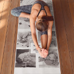 Trendy Collage Family Photo Black & White Initial Yoga Mat<br><div class="desc">Introducing our Trendy Collage Five Family Photo Black & White with Initial in Centre . This personalised and stylish collage is the perfect way to showcase your family's cherished memories in a modern and elegant way. Featuring a sleek black and white colour scheme, this collage allows you to highlight four...</div>