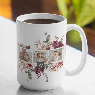 Trendy Collage Family Photo Colourful Flowers Gift Coffee Mug