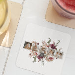 Trendy Collage Family Photo Colourful Flowers Gift Square Paper Coaster<br><div class="desc">Trendy Collage Family Photo Colourful Flowers Gift</div>