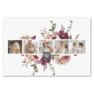 Trendy Collage Family Photo Colourful Flowers Gift Tissue Paper