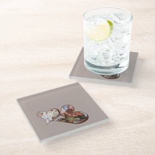 Trendy Collage Family Photo Glass Coaster