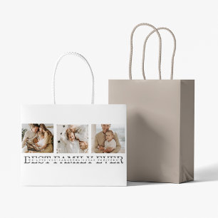 Trendy Collage Photo & Best Family Ever Best Gift Large Gift Bag