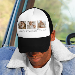 Trendy Collage Photo & Best Family Ever Best Gift Trucker Hat