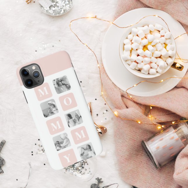 Trendy Collage Photo & Pastel Pink Best Mommy Gift iPhone Case (Creator Uploaded)
