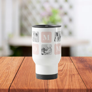 Trendy Collage Photo & Pastel Pink Best Mommy Gift Travel Mug