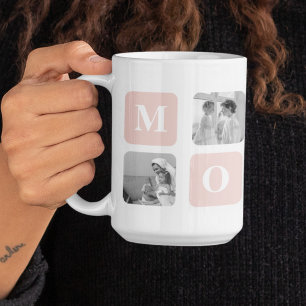 Trendy Collage Photo & Pastel Pink Best Mummy Gift Coffee Mug