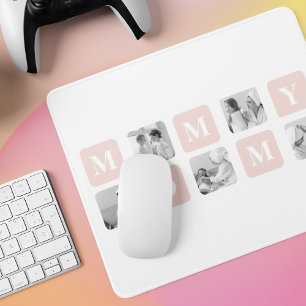 Trendy Collage Photo & Pastel Pink Best Mummy Gift Mouse Pad