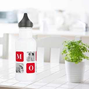 Trendy Collage Photo & Red Best Mummy Gift 532 Ml Water Bottle