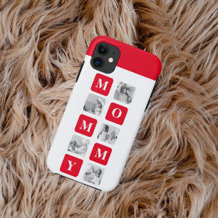 Trendy Collage Photo & Red Best Mummy Gift Case-Mate iPhone Case