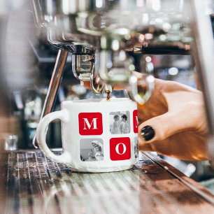 Trendy Collage Photo & Red Best Mummy Gift Espresso Cup