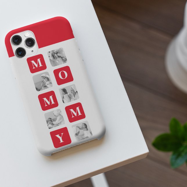 Trendy Collage Photo & Red Best Mummy Gift iPhone Case (Creator Uploaded)