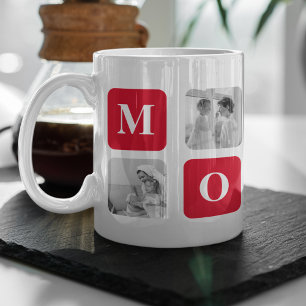 Trendy Collage Photo & Red Best Mummy Gift Mug