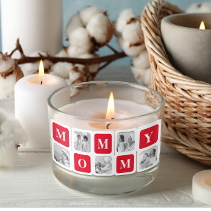 Trendy Collage Photo & Red Best Mummy Gift Rectangular Sticker