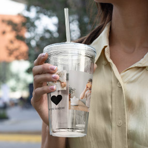 Trendy Collage Photo & We Love You Daddy Gift Acrylic Tumbler