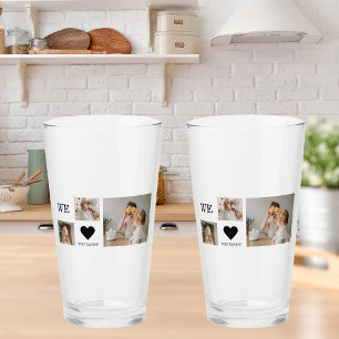 Trendy Collage Photo & We Love You Daddy Gift Glass