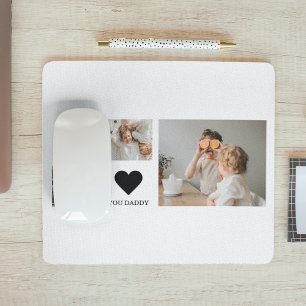Trendy Collage Photo & We Love You Daddy Gift Mouse Pad