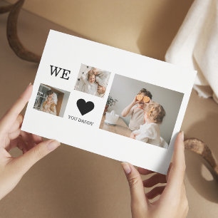 Trendy Collage Photo & We Love You Daddy Gift Postcard