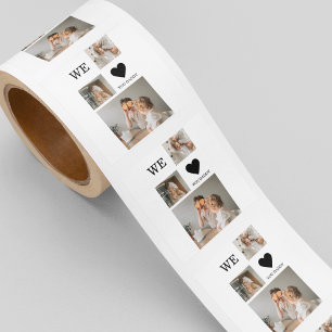 Trendy Collage Photo & We Love You Daddy Gift Square Sticker