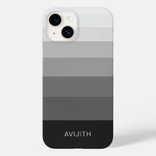 Trendy Color Blocks Black Grey customizable signs Case-Mate iPhone 14 Case