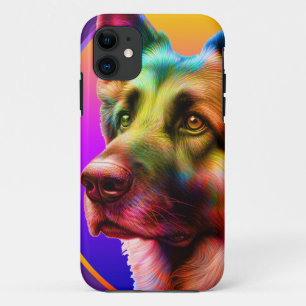 TRENDY COLORFUL DOG FACE Case-Mate iPhone CASE