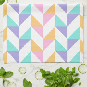 Trendy Colorful Geometric Shapes – Modern Style Tea Towel