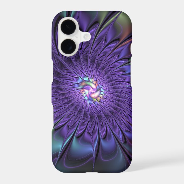 Trendy Colorful Modern Abstract Fractal Flower (Back)