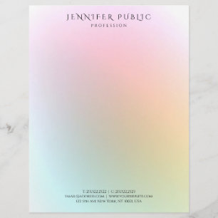 Trendy Colorful Modern Simple Elegant Template Custom Letterhead