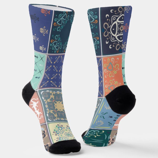 Trendy Colorful Patterned  Socks (Angled)