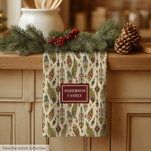 Trendy Colors Kitchen Towel Boho Custom Name Gift