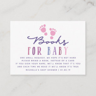 Trendy colorways Girl Baby Shower Book Request Enclosure Card