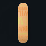 Trendy Colorways Typography Word Cloud Skateboard<br><div class="desc">Designer skateboard in accents of blazing orange, buff orange and yellow cream. The effect of this trendy street text based design depends on the length of your name. Select "Click to customise further" at the bottom of the "Personalise this template" to get the look you want. You can make the...</div>