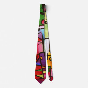 Trendy Colour Abstract Handdrawn Neck Tie