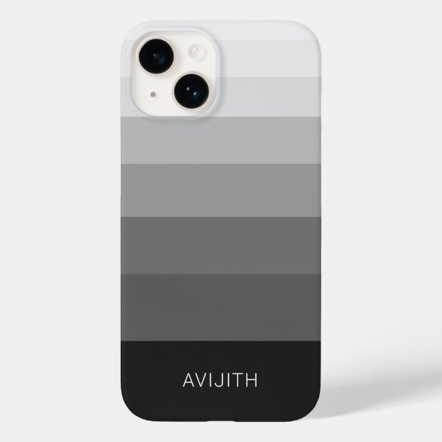Trendy Colour Blocks Black Grey customisable signs Case-Mate iPhone Case (Back)