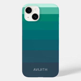 Trendy Colour Blocks Blue customisable sign Case-Mate iPhone 14 Case