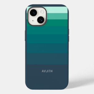 Trendy Colour Blocks Blue customisable sign iPhone 14 Case