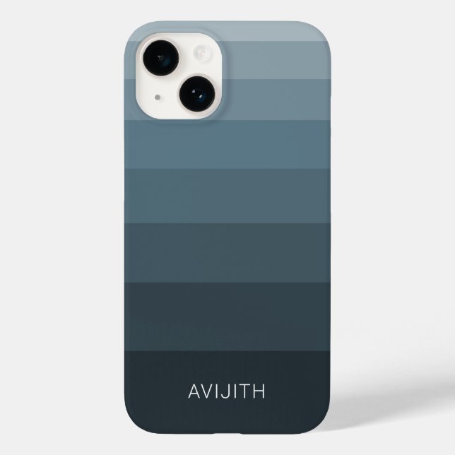 Trendy Colour Blocks Blue Grey customisable signs Case-Mate iPhone Case (Back)