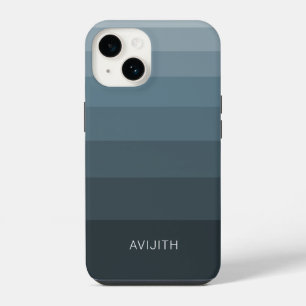 Trendy Colour Blocks Blue Grey customisable signs iPhone 14 Case