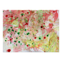 Trendy Colourful Abstract Art Pink Red Yellow Gree