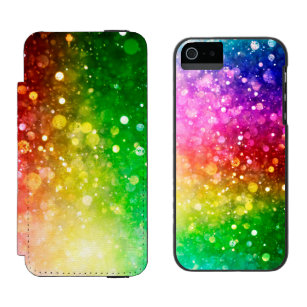 Trendy Colourful Bokeh Glitter & Sparkles Incipio Watson™ iPhone 5 Wallet Case