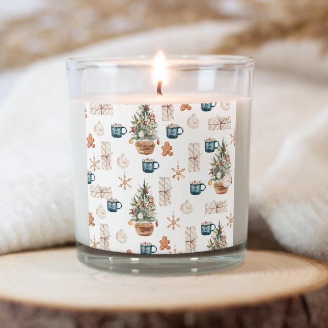 Trendy Colourful Christmas Pattern | Watercolor Square Sticker (Creator Uploaded)