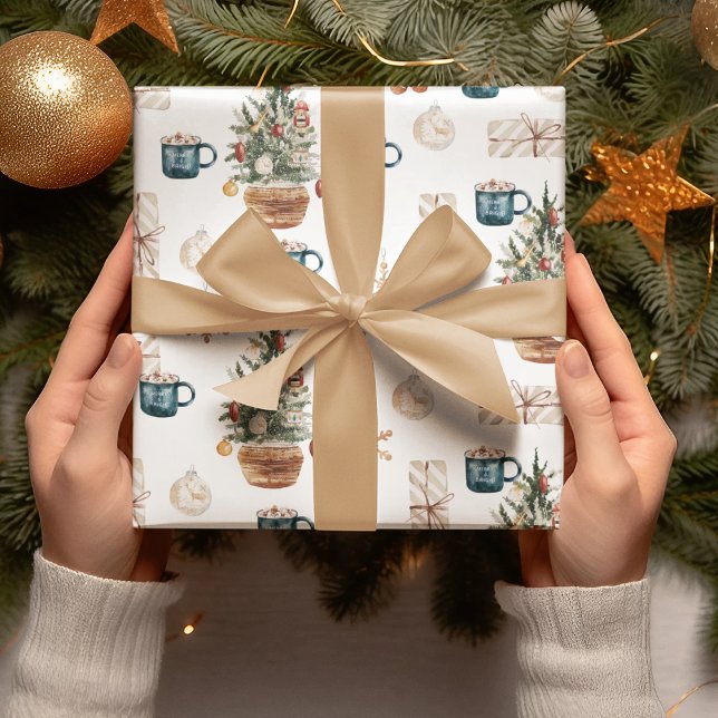 Trendy Colourful Christmas Pattern | Watercolor Wrapping Paper (Creator Uploaded)