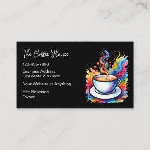Trendy Colourful Coffee Shop Business Card