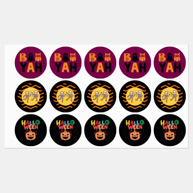 Trendy Colourful Collection Halloween Stickers (Sheet)